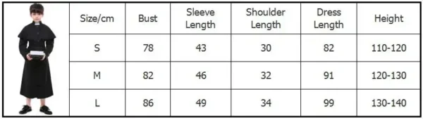 Boys Priest Costume for Halloween Dress Up Party Cosplay Kids Nun Costumes for Girls Nun Cosplay Costume Party Fancy Dress - Image 10