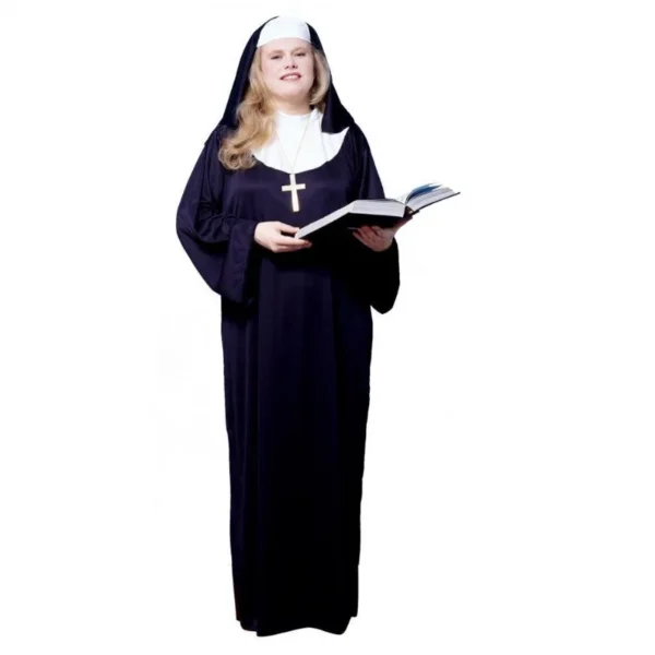 Halloween Costume Women's Nun Costume Traditional Adult Sister Black Robe Religious Costumes CosplayHalloween Costumes for Women - Image 7
