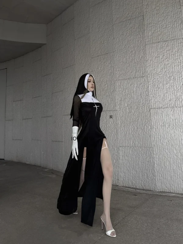 Halloween Cute Female Anime Nun Costume Role Play Performance Clothes Fancy Dress Sister Costume New - Image 11