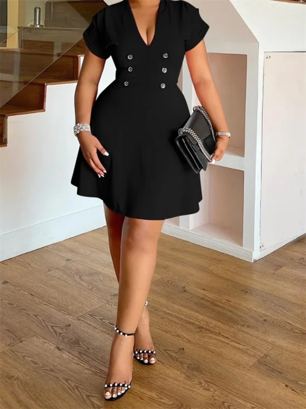 Women Plus Size Dress Floral Print Ruffle Sleeve V-Neck Summer Casual A-line Dress with Belt Detail and Pockets - Image 9