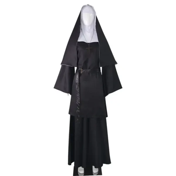 Halloween Nun Cosplay Costume Traditional Adult Valak Black Religious Robe Suit Halloween Party Demon Nun Performance Clothes - Image 5