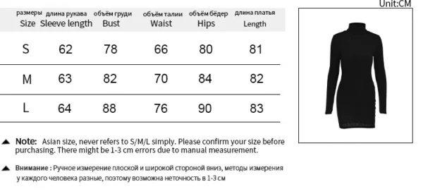 New Mini Dress For Women Autumn Black Solid Turtleneck Long Sleeves Sheath Dress Club Elegant Bodycon Party Dresses Female - Image 11