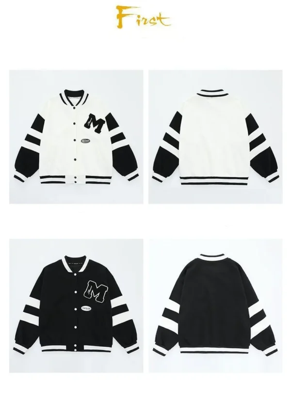 Girls Contrast Alphabet Single-breasted Sweat Varsity Jacket+Drawstring Sweatpant Set School Kids Tracksuit Child Outfit 3-14Yrs - Image 13