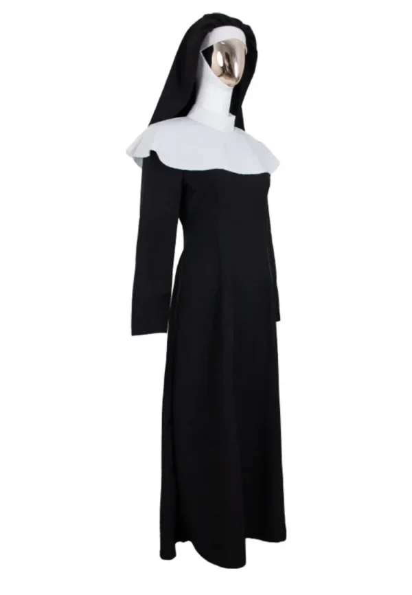 Nuns Cosplay Costumes Women Girls Christian Catholic Religion Missionary Nun Black Dress Halloween Christmas Carnival Party - Image 4