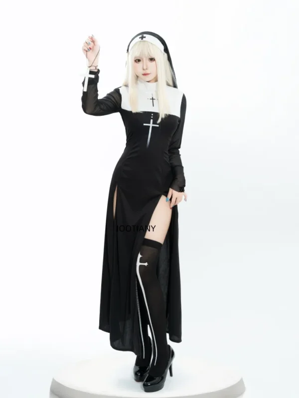Halloween Cute Female Anime Nun Costume Role Play Performance Clothes Fancy Dress Sister Costume New