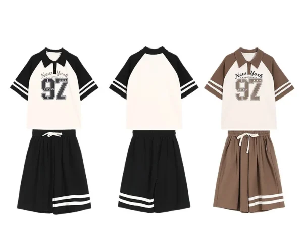 Summer Casual Girls Cotton Contrast Striped Preppy t-Shirt Tops+Short Pant Sets School Kids Tracksuit Child 2PCS Outfit 5-16Yrs - Image 10