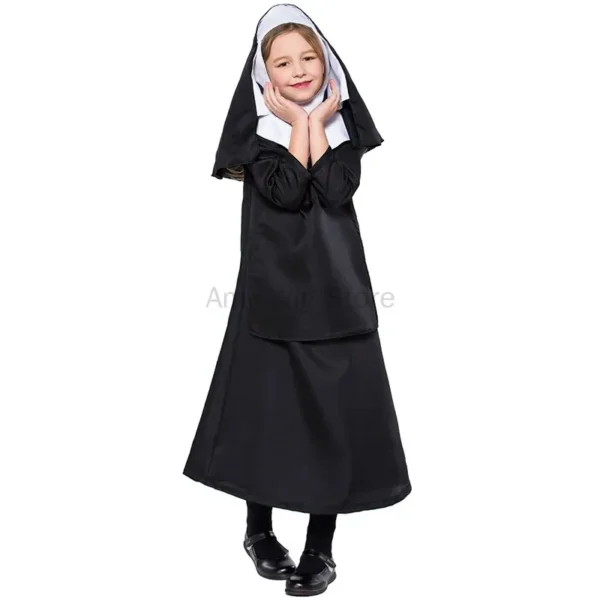 Boys Priest Costume for Halloween Dress Up Party Cosplay Kids Nun Costumes for Girls Nun Cosplay Costume Party Fancy Dress - Image 2