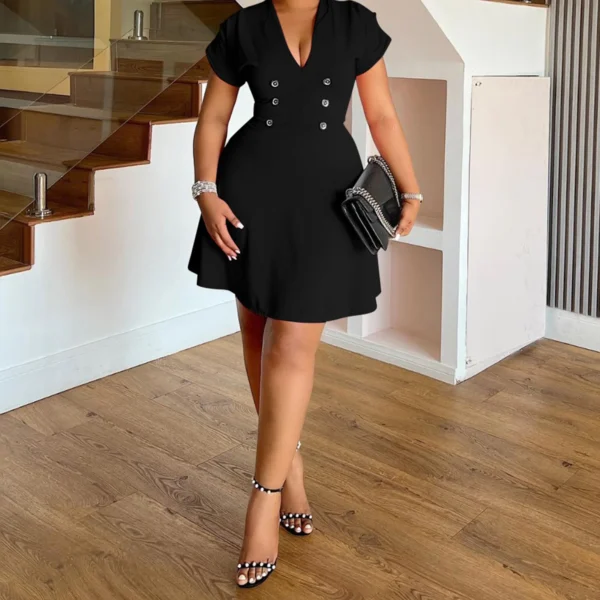 Women Plus Size Dress Floral Print Ruffle Sleeve V-Neck Summer Casual A-line Dress with Belt Detail and Pockets - Image 11