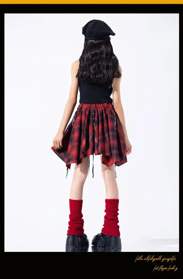 Hip Hop Girls Crop Top Plaid Street Dance Skirt Kids Ribbon Pleated Skirts Teens Jazz Cool Costumes Child Streetwear Clothes Set - Image 23