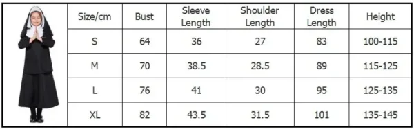 Boys Priest Costume for Halloween Dress Up Party Cosplay Kids Nun Costumes for Girls Nun Cosplay Costume Party Fancy Dress - Image 9